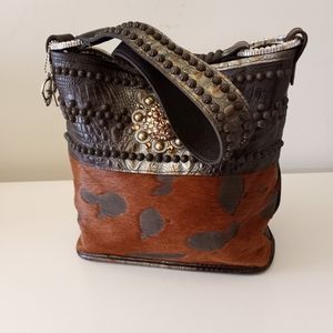 Raviani Croco Leather Shoulder Bag